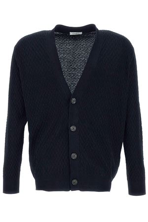 Cardigan in cotone nero PAOLO PECORA | A036F3009000